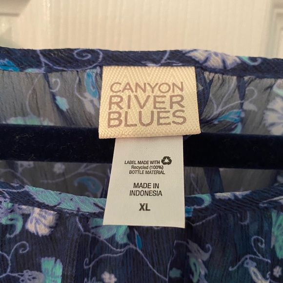 Canyon River Blues Flower Flowy Blouse - Picture 4 of 5